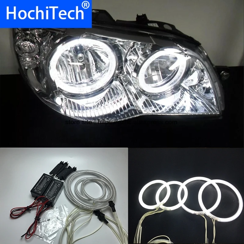 HochiTech для Fiat Albea 2005-2012 ультра яркий дневной свет DRL CCFL ангельские глазки демон глаза комплект Теплый Белый Halo Кольцо