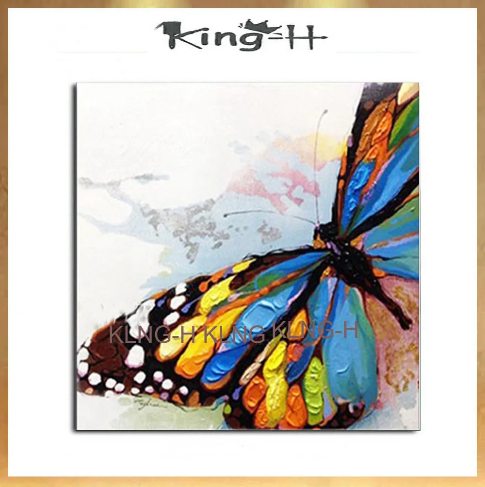 Arthyx Pintado A Mano Coloridas Pinturas De Mariposa Pintura De Pared Colgar Imagen En Lienzo Abstracto Animales De Decoración P