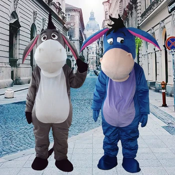 

Eeyore Donkey Mascot Costume Birthday Party Fancy Cosplay Dress Halloween Party Outfit Advertising Apparels Adult Size