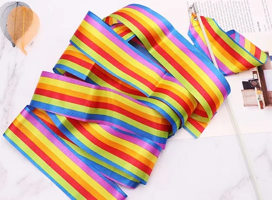 Colorful Танцевальная лента для спортзала художественная гимнастика художественный балетный стример крутящийся стержень уличные спортивные игры для детей и взрослых красочная спортивная игрушка - Цвет: Colorful