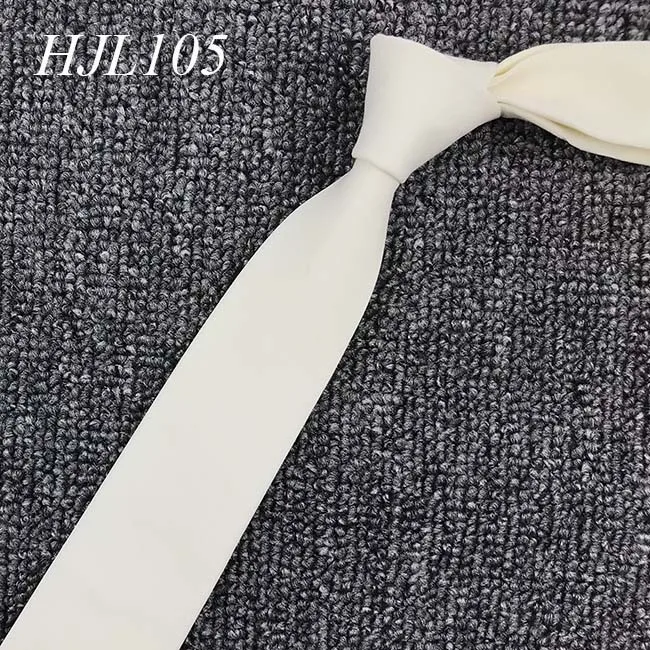 Новое поступление полиэстер сплошной шейный галстук для мужчин деловой галстук - Цвет: 10 White