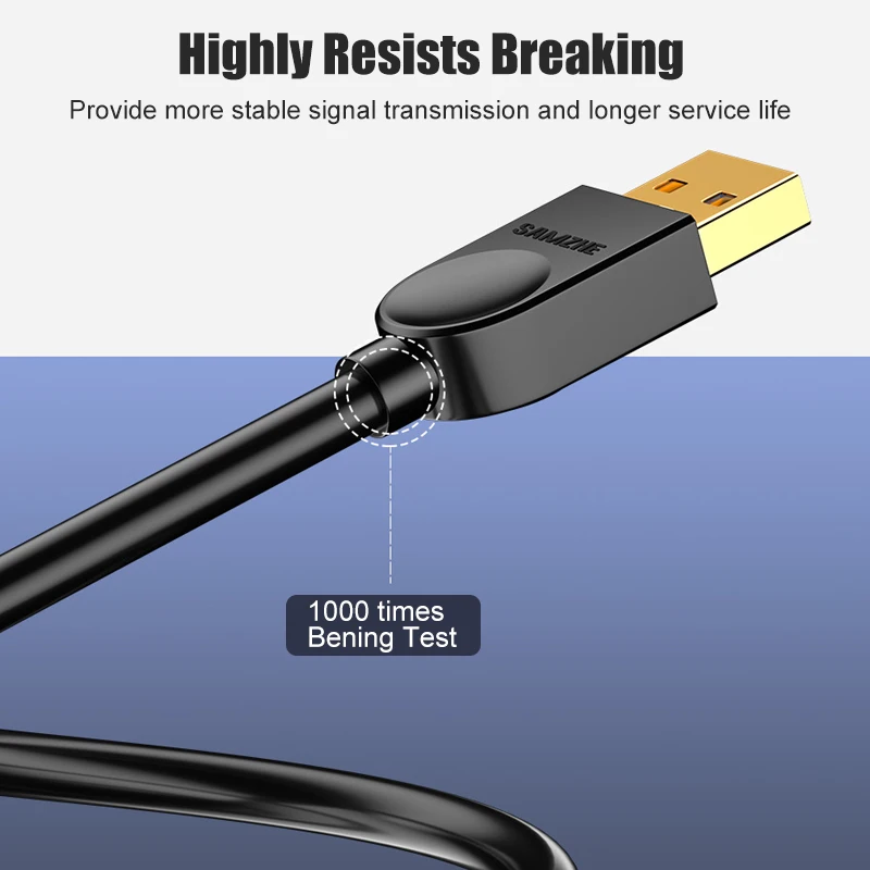 SAMZHE USB3.0 удлинитель A штекер B Мужской кабель 3 0 USB шнур провод черный Hi Speed