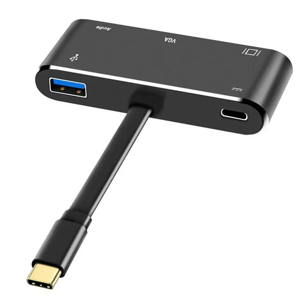 USB-type C до 4K HDMI 1080P VGA 3,5 аудио разъем USB 3,0 концентратор type C зарядный концентратор USB C конвертер разветвитель для ноутбука MacBook адаптер