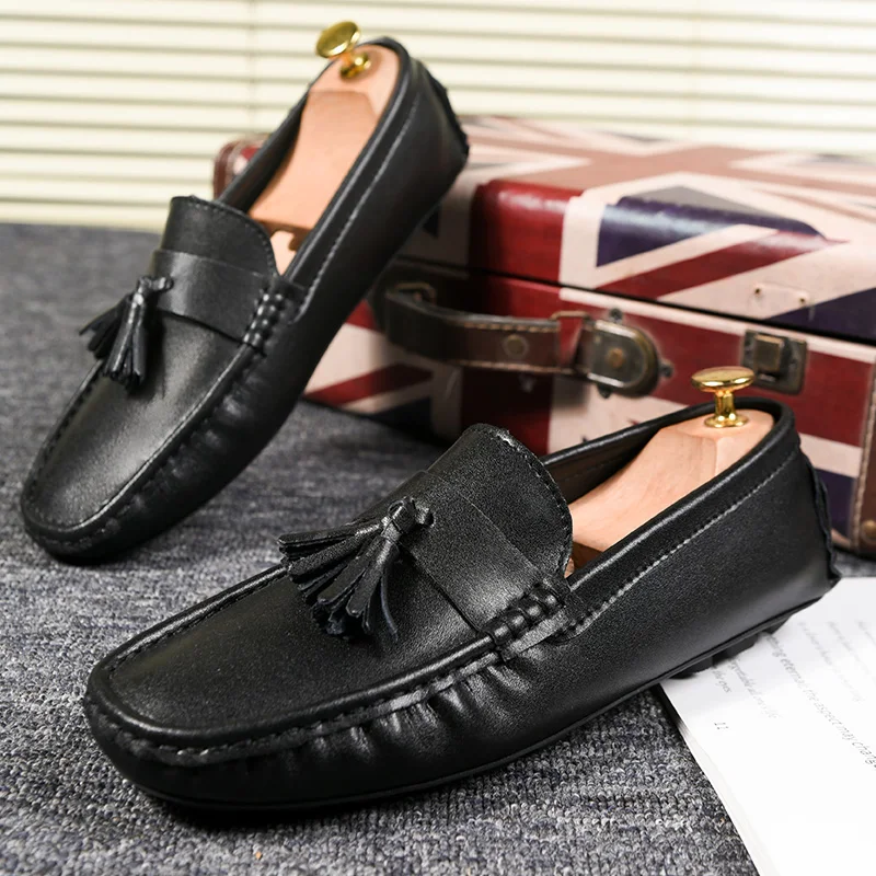 

2021 Autumn Men's Casual Shoes Moccasins Genuine Leather Flats Zapatos Hombre Loafers Tassel Footwear Chaussures British Style