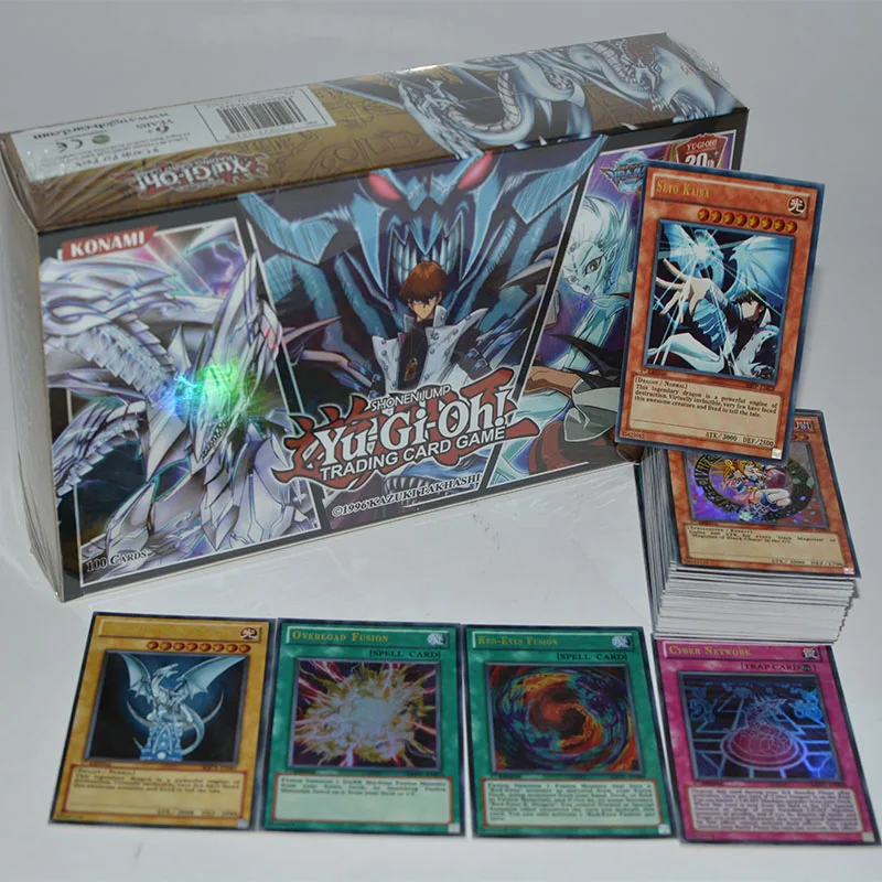 

Yu gi oh 100 piece set box holographic card yu gi oh anime game collection card children boy children's toys