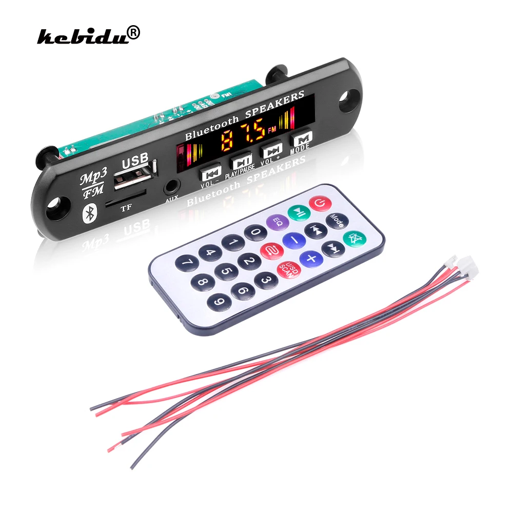 Reproductor MP3 manos libres para coche, placa decodificadora de amplificador de 6W y 50W, 5V, 12V, 18V, Bluetooth 5,0, módulo de Radio FM, compatibilidad con FM, TF, USB, AUX