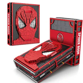 

Character Series Books Spider-Man Memorial Manual Model Building Blocks Brick Character Joint 52 Iron Man Children's Toy Gift