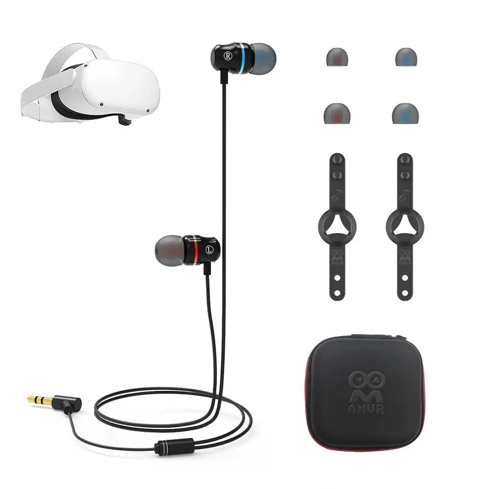 Auriculares intrauditivos para Oculus Quest 2 VR, cascos con aislamiento de ruido para Oculus Quest 2 VR, con sonido 3D de 360 grados