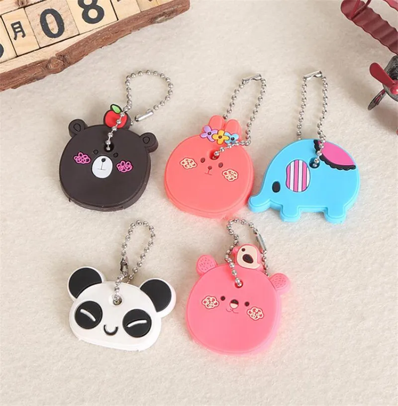 1PC Cute Creative Keychain PVC Soft Keychain Jewelry Silicone Protective Cover Dust Cover Storage Bag Jewelry Pendant