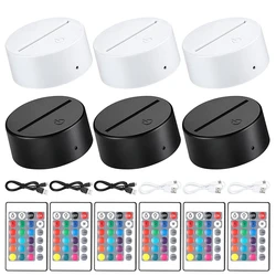 3D Night LED Light Lamp Base 16 Colors LED Light Display Base with Remote Control and USB Cable,for Restaurant Room Shop