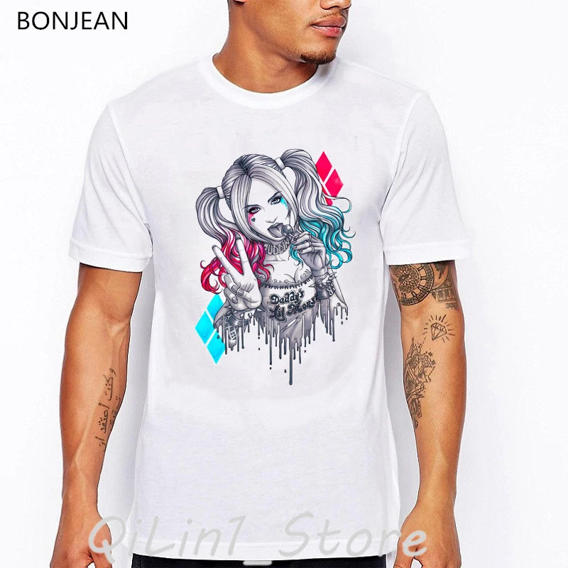 The Joker Suicide Squad�Harley Quinn Deadpool t shirt men hip hop rock funny t shirts Customized t-shirt homme streetwear