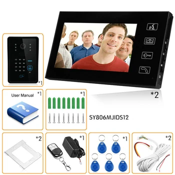 

OWGYML 7 inch 700TVL Wireless Remote Control System Unlock Intercom Video Waterproof Doorbell RFID Card Door Monitor Camera