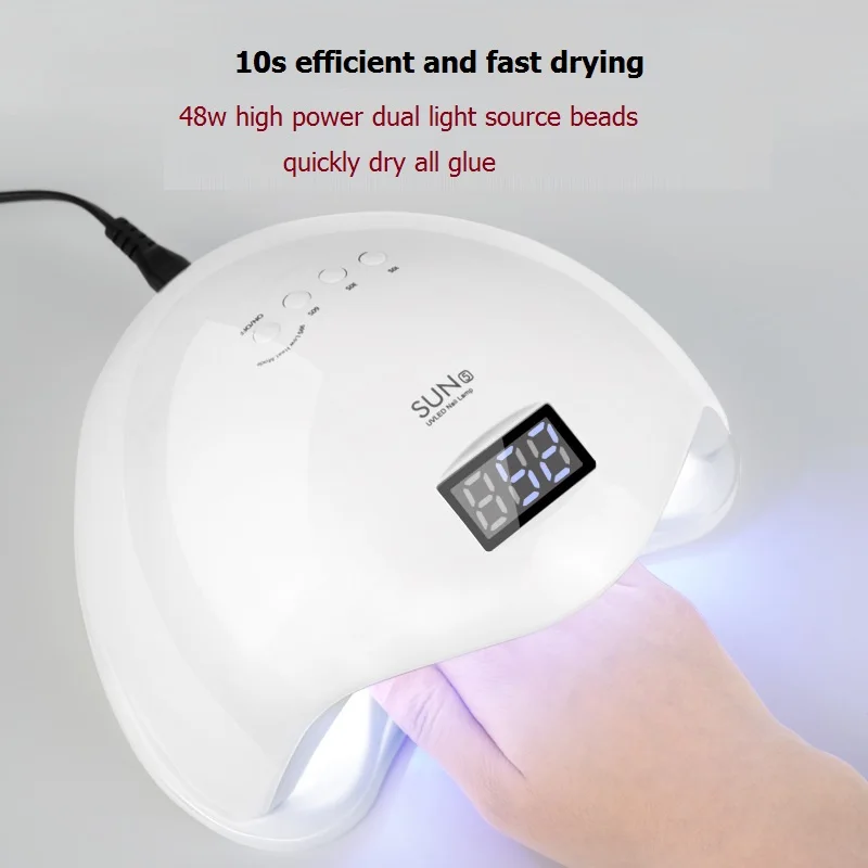 

SUN5 Uv Led Lamp 48W Intelligent Induction Nail Dryer Phototherapy Machine Nail Polish Dryer Uv Nail Lamp Gel Manicure Gel Nail