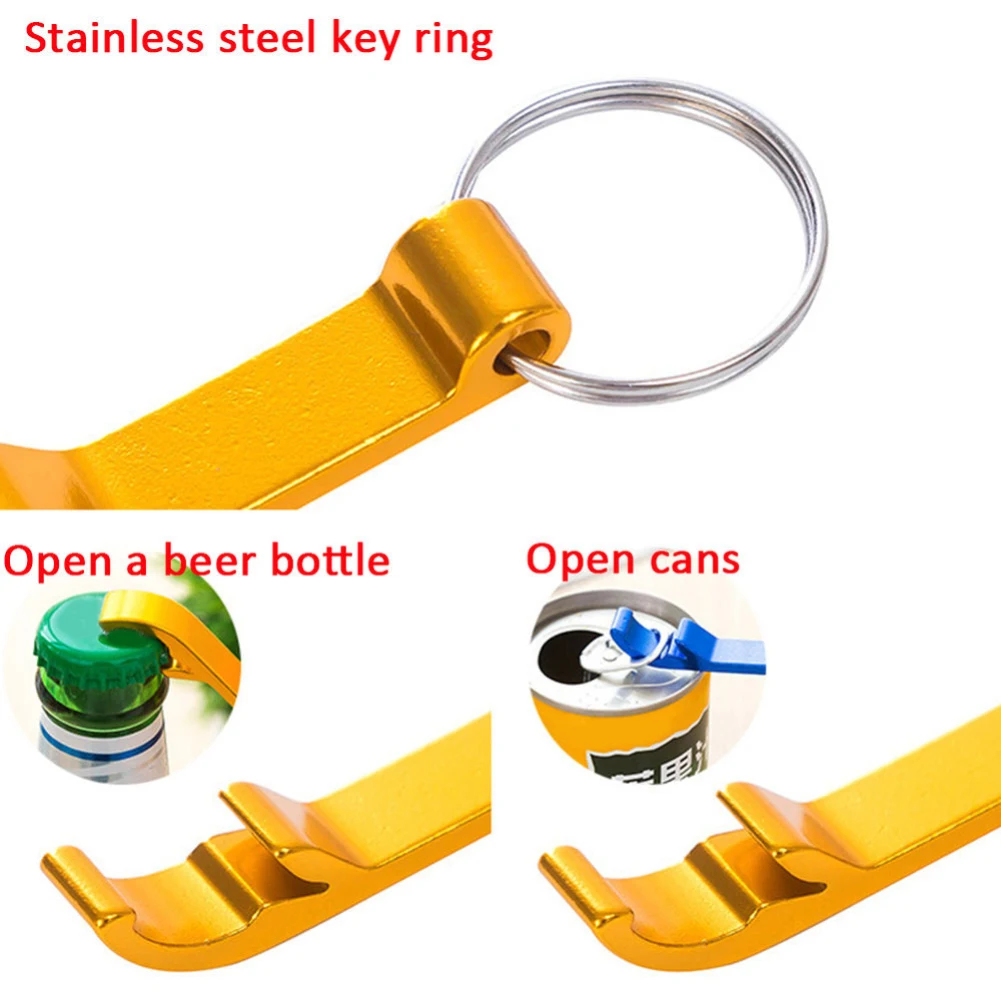 Portable Key Chain Bottle Opener Ring Keyring Keychain Metal Beer Bar Tool Mini Beer Bottle Opener Aluminum Alloy Kitchen