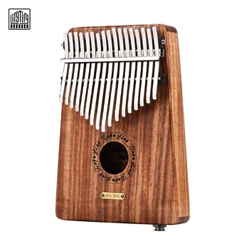 

LINGTING K17YEQ 17-key Portable Thumb Piano Kalimba Mbira Sandalwood Solid Wood Built-in Pickup with Storage Bag Carry Case