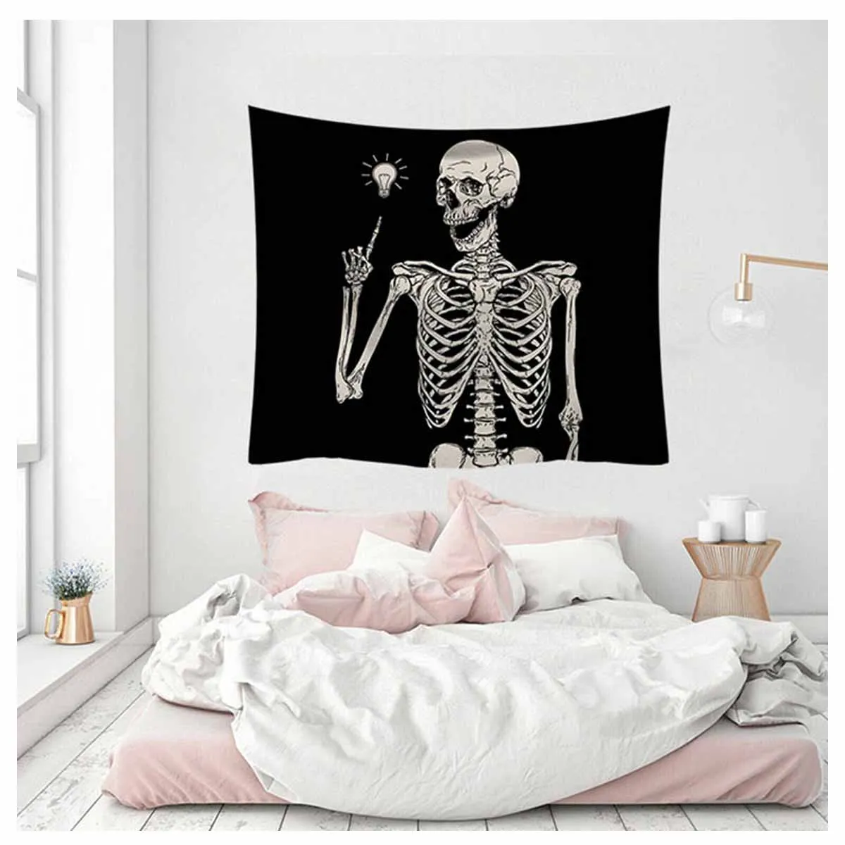 Printed Wall Hanging Tapestry Beach Blanket Mandala Skull Picnic Yoga Mat Home Art for Living Room Decoration