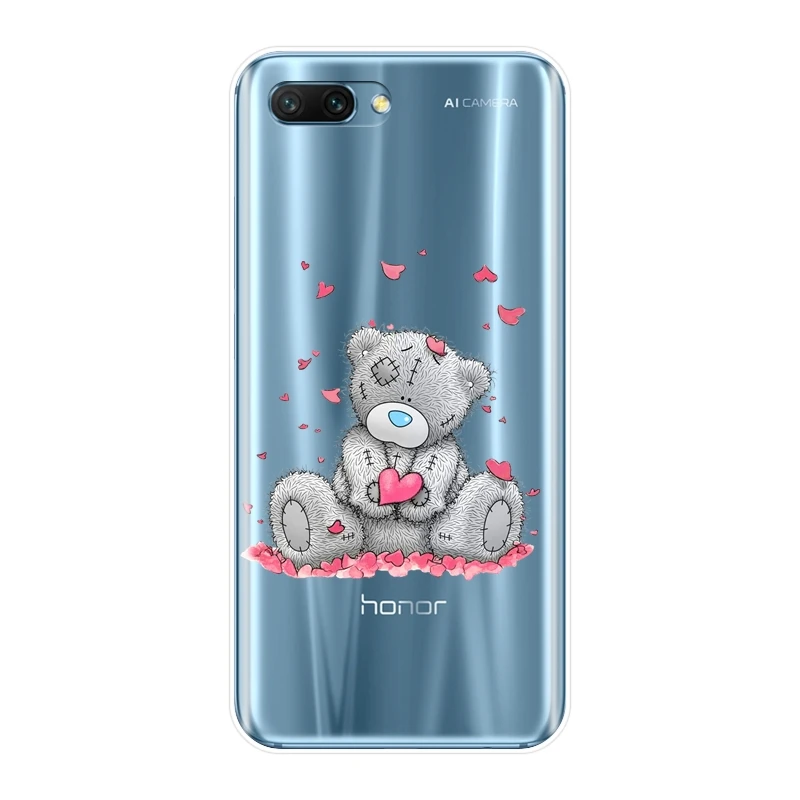 Плюшевый Тедди Мягкий силиконовый чехол для телефона для huawei Honor 7, 8, 9, 10 Lite фотоаппаратов моментальной печати 7S 7X 7A 7C Pro задняя крышка для huawei Honor 8X MAX 10 9 8