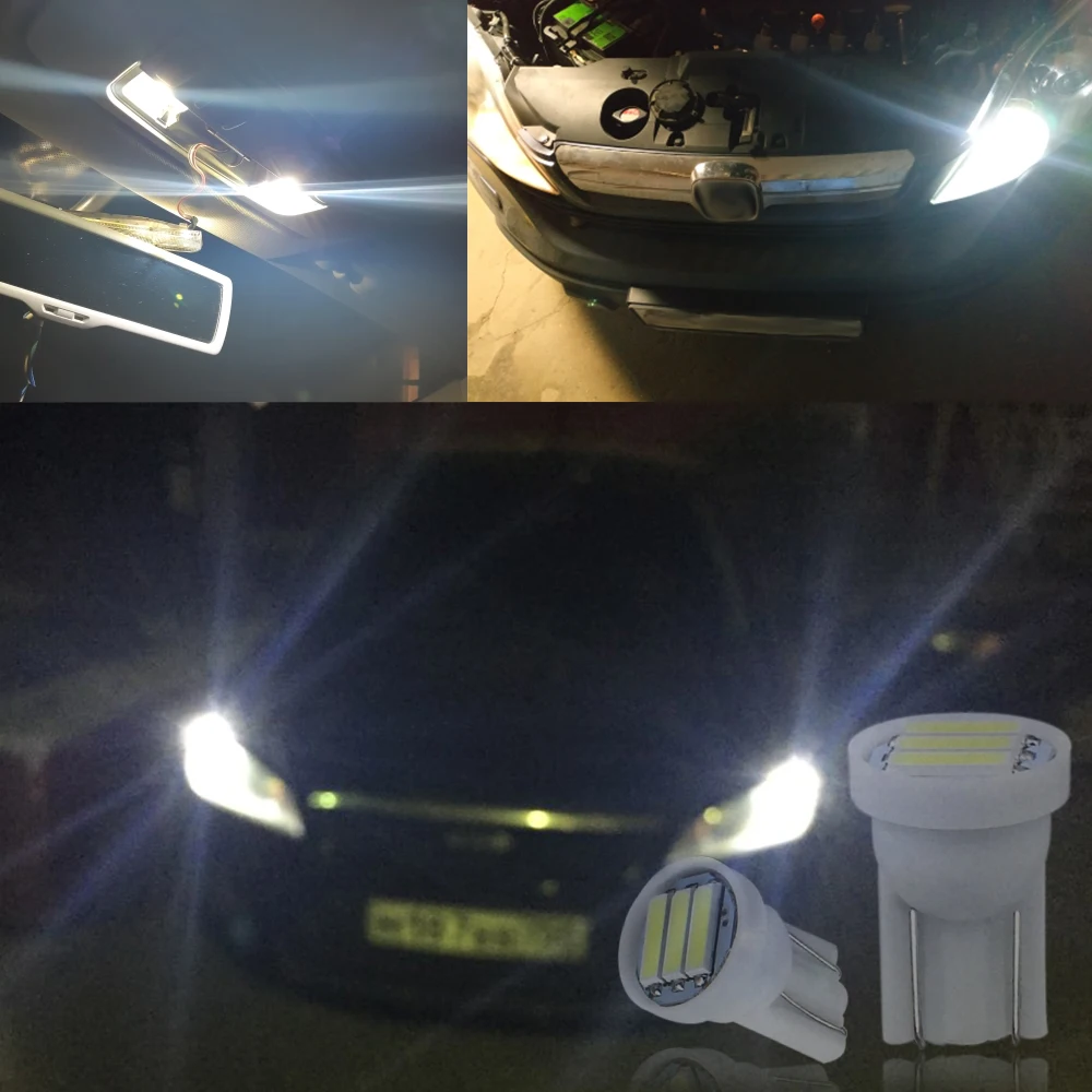 200 шт. T10 194 168 W5W 7020 3SMD парковка купол Боковой габаритный фонарь для чтения укрыты внутренной сводной пластина светильник авто лампы 12V белого цвета