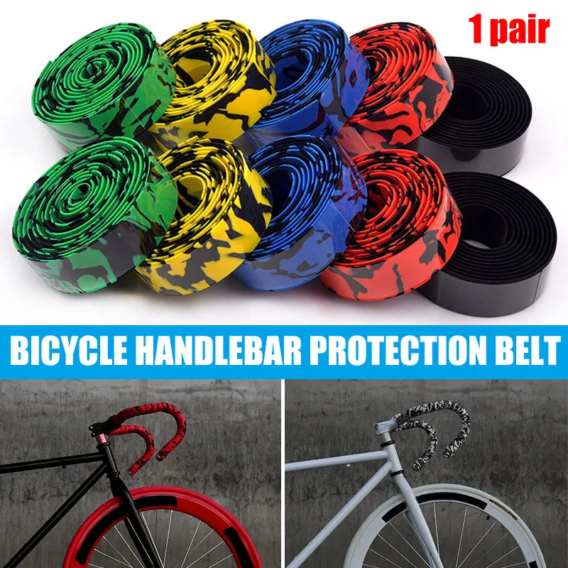 cheap 1pair Bike Handlebar Tape Bicycle Road Camouflage Handle Grip Bar Tape Anti Slip SMN88