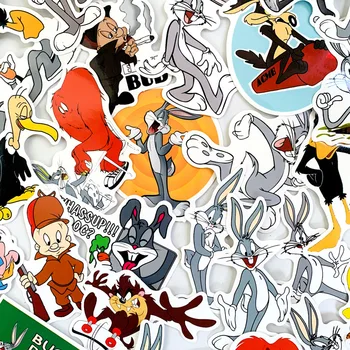 

50pcs American Comedy Cartoon Bugs Bunny Sticker Waterproof Motorcycle Bicycle Luggage Decal suitcase stickers