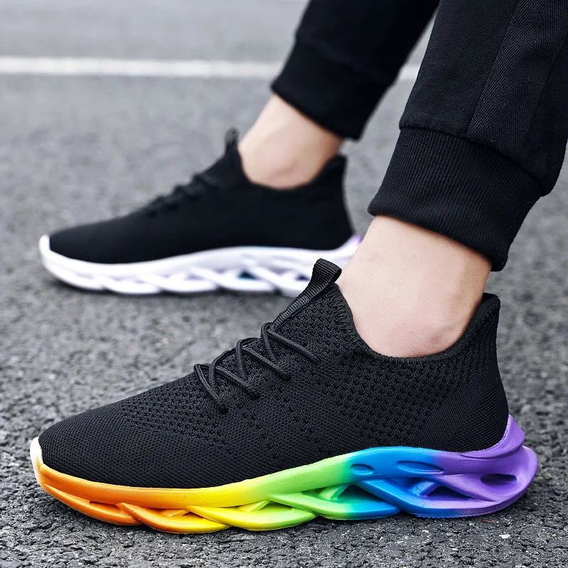 CREDRIZK/кроссовки для бега с разноцветной подошвой; Мужская амортизирующая уличная спортивная обувь; дышащие спортивные кроссовки; мужские спортивные кроссовки