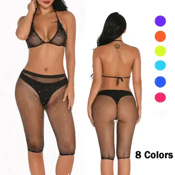 

hirigin Women Rhinestone Bikini Set Crystal Diamond Push-up Bikini Set Bathing Suit Swimsuit Two Piece Swimwear Maillot De Bain