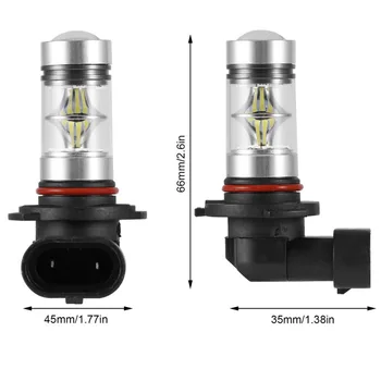 

2pcs 100W LED Fog Light Bulbs 12-24V H10 9145 9140 9040 6000K High Power Ultra White for Car Truck Replacement