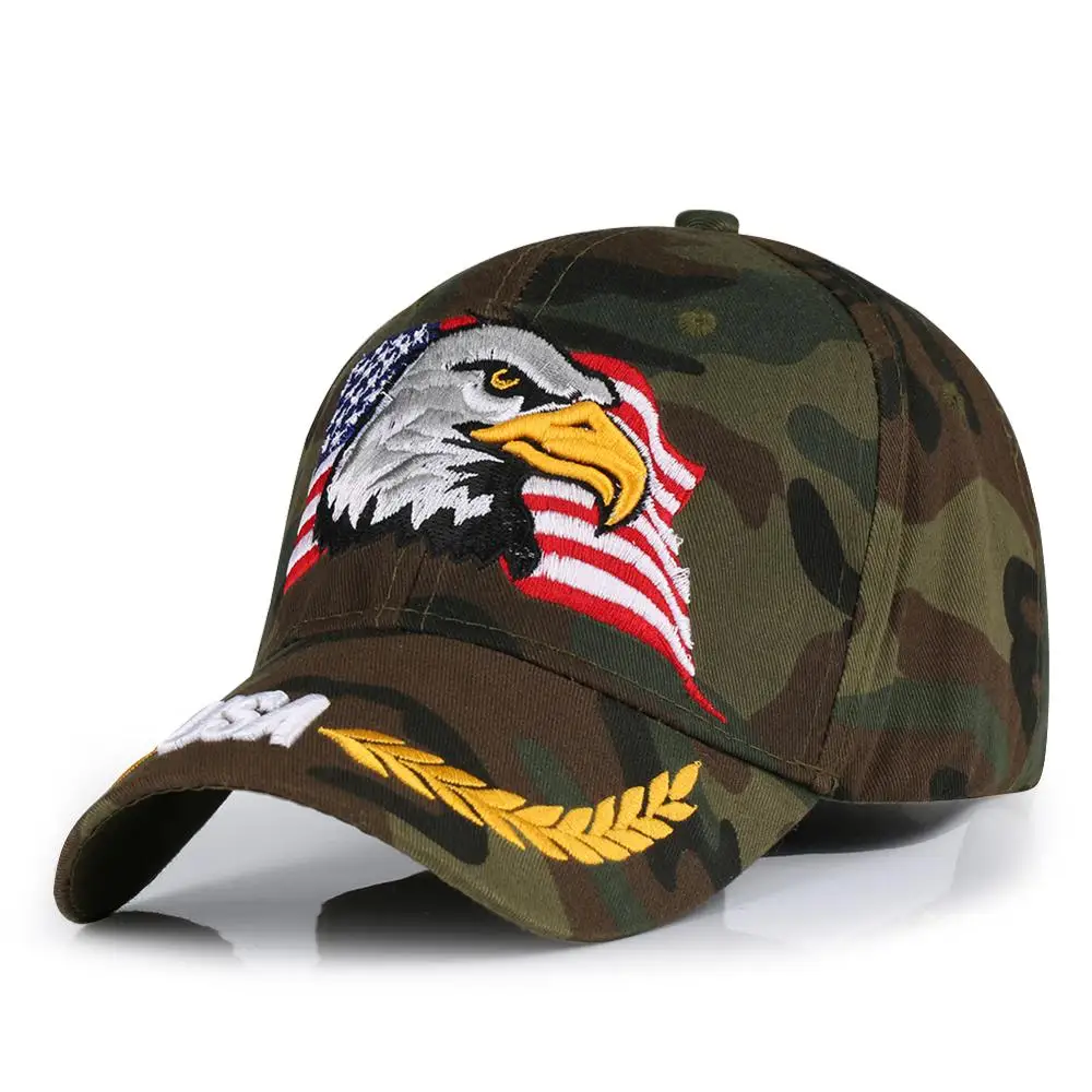 

USA Letter Men's Baseball Summer Cap Hip Hop Eagle Army Embroidery Snapback Trucker Hat Unisex American Flag New Visor Bone