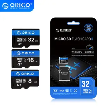 ORICO-tarjeta de memoria Micro SD para coche, 8GB, 16GB, 32GB, 80 MB/S, tarjeta flash Class10, 32GB, TF, para Dron