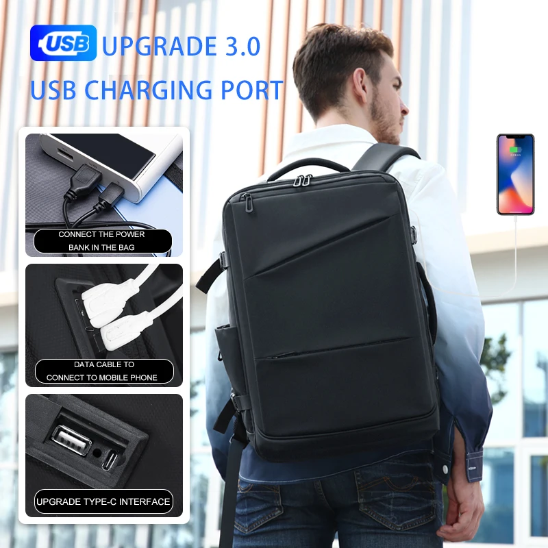 Fenruien Multifunction Backpack Fashion Men's Business Backpack High Quality Classic Travel Male Backpacks Fit 17.3 Inch Laptop 5