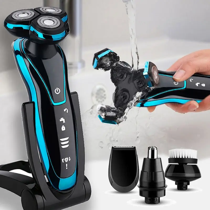 Billige Männer Elektrische Rasierer Schwimm Rasiermesser Nass Trocken Wasserdicht Cordless USB Aufladbare Bart Trimmer Waschbar