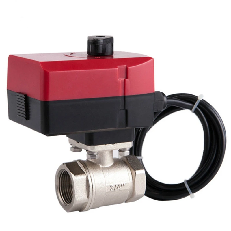 DN20 3/4 Inch Mini Two-Way Electric Ball Valve L-Type AC220V Three-Wire Two-Control Hand-Integrated | Обустройство дома