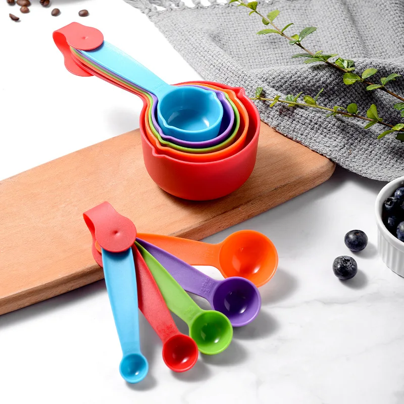 Measuring Cups Spoons Baking  Plastic Measuring Spoons Scale - 5pcs/set  7color - Aliexpress