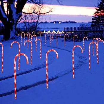 Usb Christmas Light Pathway Candy Cane Loopbrug Licht Aa Powered Straat Lamp Outdoor Tuin Yard Nieuwe Jaar Decoratie Lamp