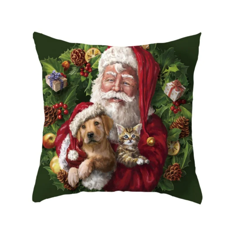 45x45 см Рождество Чехлы с изображением снеговика и Санта наволочка рождественское праздничное Декоративные подушки для диванных подушек, наволочки для подушек