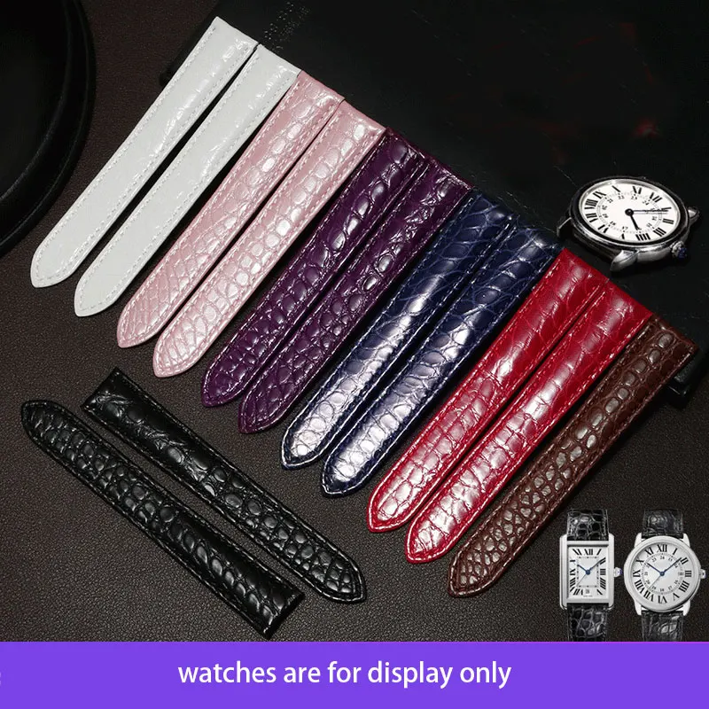 PEIYI Color Crocodile Leather watch strap for men and women Luxury Double -tailed wristband Replacement Cartier watch band PEIYI Color Crocodile Leather watch strap for men and women Luxury Double -tailed wristband Replacement Cartier watch band