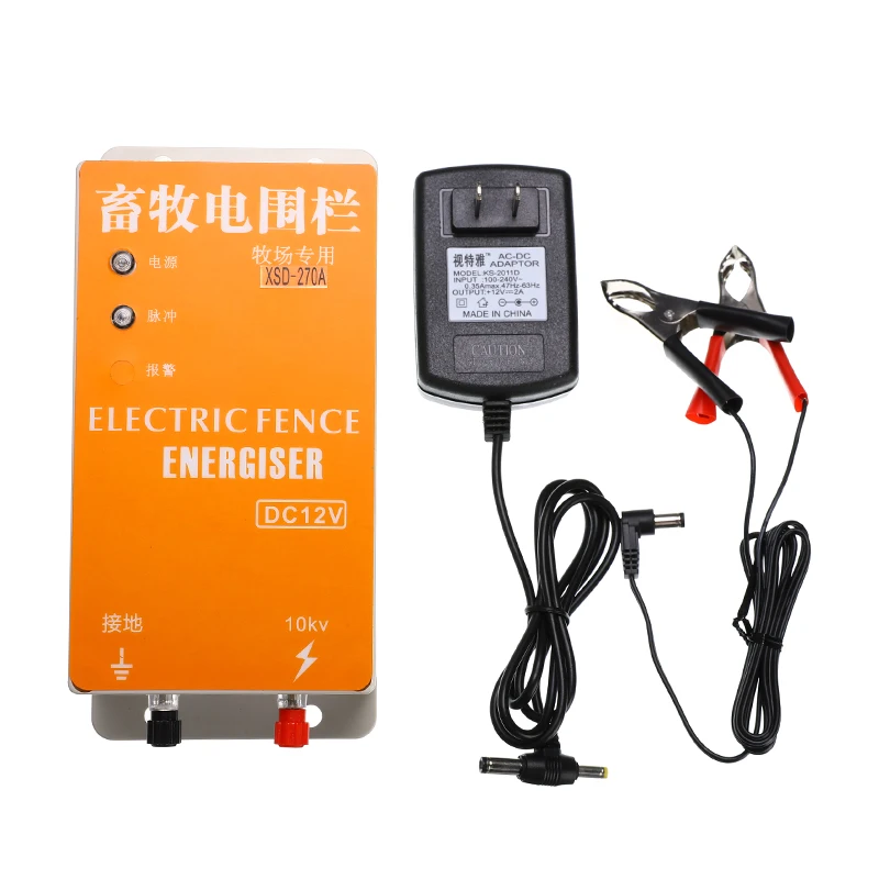 10KM Solar Electric Fence Energizer Charger High Voltage Pulse Controller Animal Electric Fence Breeding Fence Pastor XSD-280B