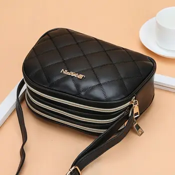 

Princess Moran Pu2019 New Fashion Three-Layer Large Capacity Rhombic Women's Bag Shoulder Bag Messenger Bag Women's Bag