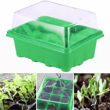 

12 Hole Seedling Trays Seed Starter Plant Flower Grow Box Propagation For Gardening Grow Starting Germination Box 1/2/3/4PC #N