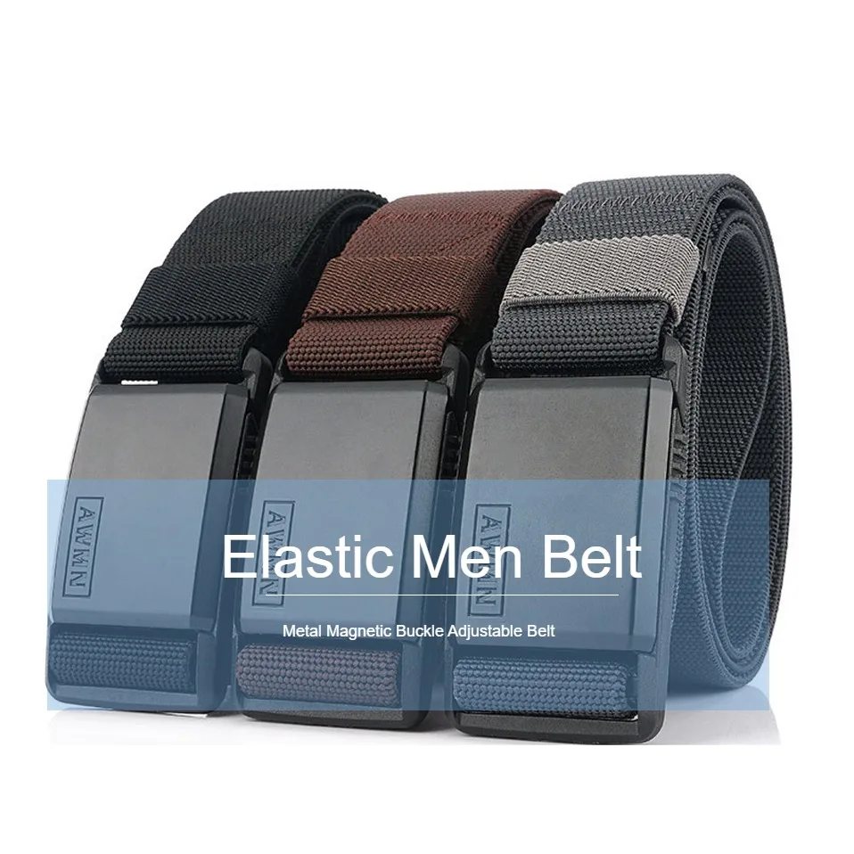 belts designer 2020 Fashion Nylon Belt Metal Magnetic Buckle Adjustable Belts For Men Military Combat Elastic Belts High Quality Wear-resistant work belts for men