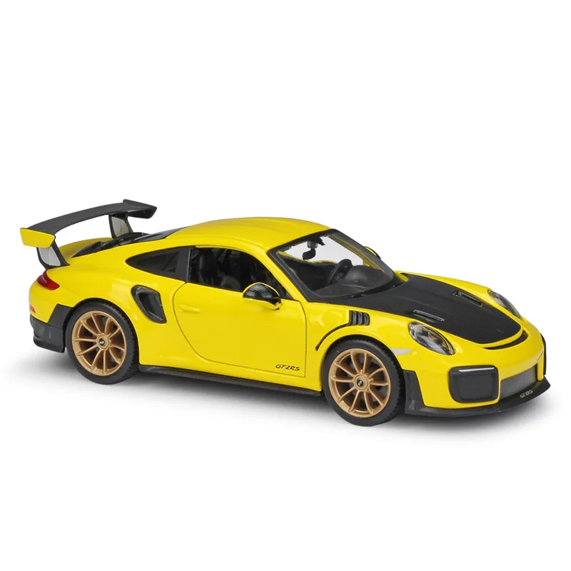

Maisto 1:24 Porsche 911 GT2 RS Yellow High Simulation DIY Version Alloy Vehicle Diecast Pull Back Car Model Toy for Collection