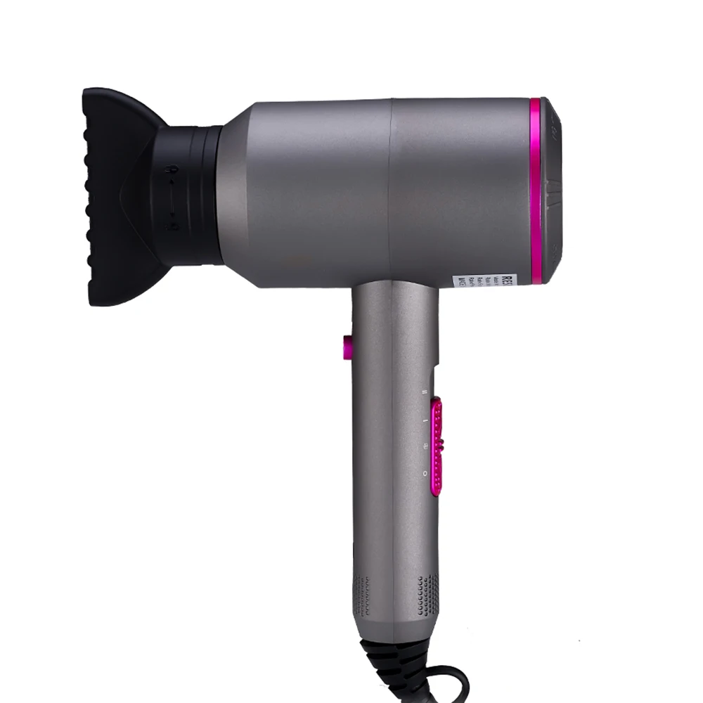 Профессиональный фен для волос 2000 Вт 2 в 1 фен с горячей воздушной щеткой фен с ионизацией сильный отрицательный - Цвет: EU plug