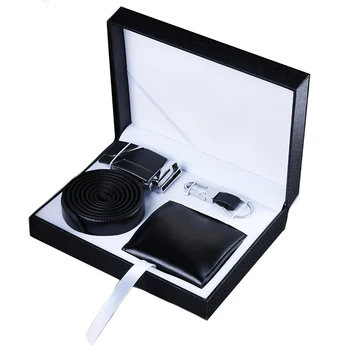 

Automatic Buckle Accessories Men Gift Set Multiple Valentine's Day Keychain Belt Thanksgiving Present Wallet Birthday Fashion