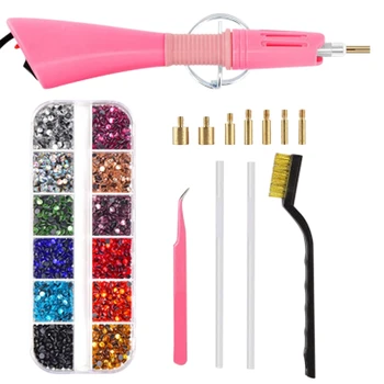 

Hot Fix Drill Point Pen Set DIY Jewelry Tool Repair Rhinestone Set Costume Jewelry Decoration Accessories (US Plug)