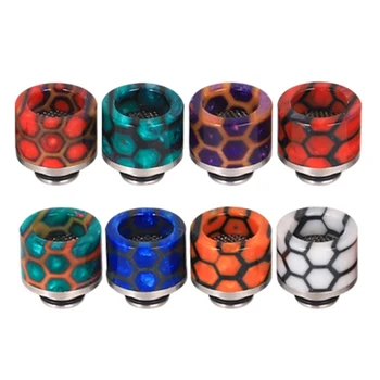 

8 In 1 Fashion 510 Drip Tip SnakeSkin Resin Mouthpiece For Atomizer Vape Tank E Cigarettes Vape Accessories