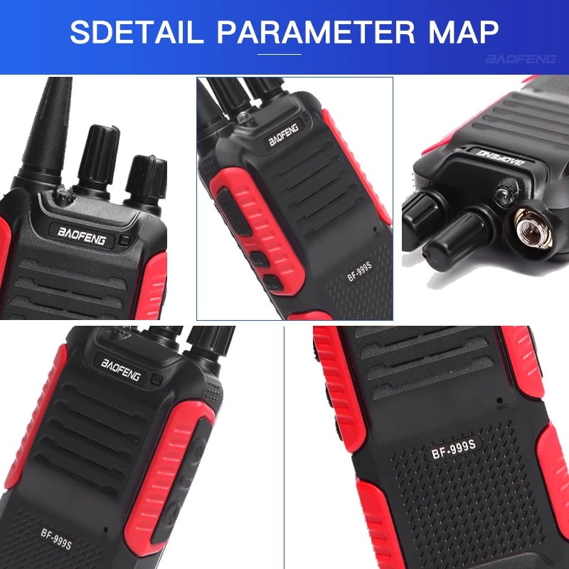 2Pcs Baofeng Walkie Talkie BF-999S(1 2 3 4 5) Plus 999S 8W /5W 4200mAh Transceiver Portable FM Two Way Radio Upgrade UHF BF-888s