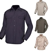 Мужские рубашки, быстросохнущая Повседневная рубашка с длинным рукавом, армейская Военная прогулочная рубашка двойного назначения, быстросохнущая рубашка