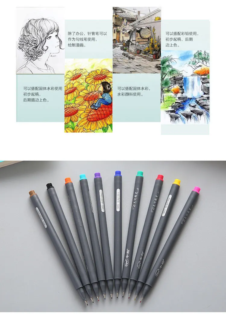 Fineliner Color Pen Set, 0.38mm Colored Fine Liner Sketch Drawing Pen, STA  Liner pen