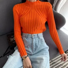 Women Autumn Spring Korean Version Long Sleeve Loose Sweater Women Slim 7 Colors Sweater Black Bottoming Sweater Women Autumn Spring Korean Version Long Sleeve Loose Sweater Women Slim 7 Colors Sweater Black Bottoming Sweater