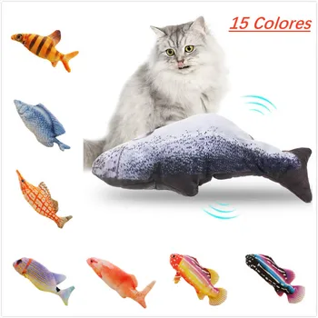 

Cat Toy Dancing Fish Moving Realistic Flopping Fish Toys for Cat Electric Interactive Simulation Soft 3D USB Fish Kicker Pet Toy